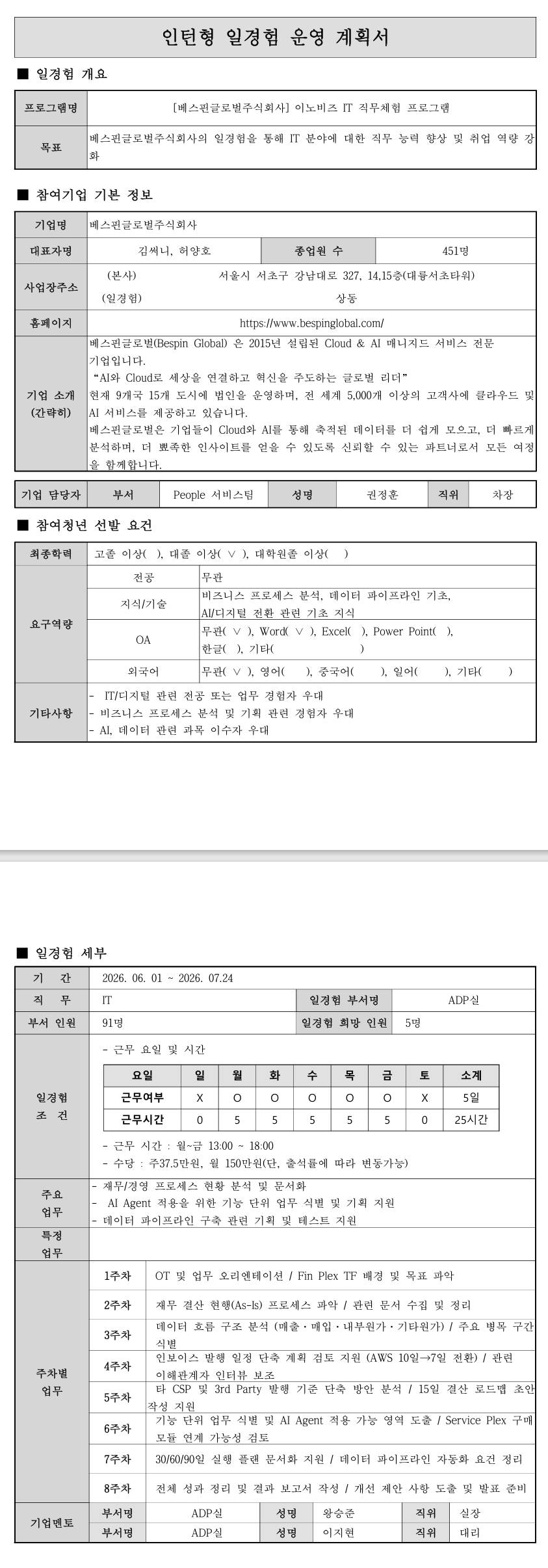 [베스핀글로벌] (Finance AX) 이노비즈 IT 직무체험 프로그램 (3차)