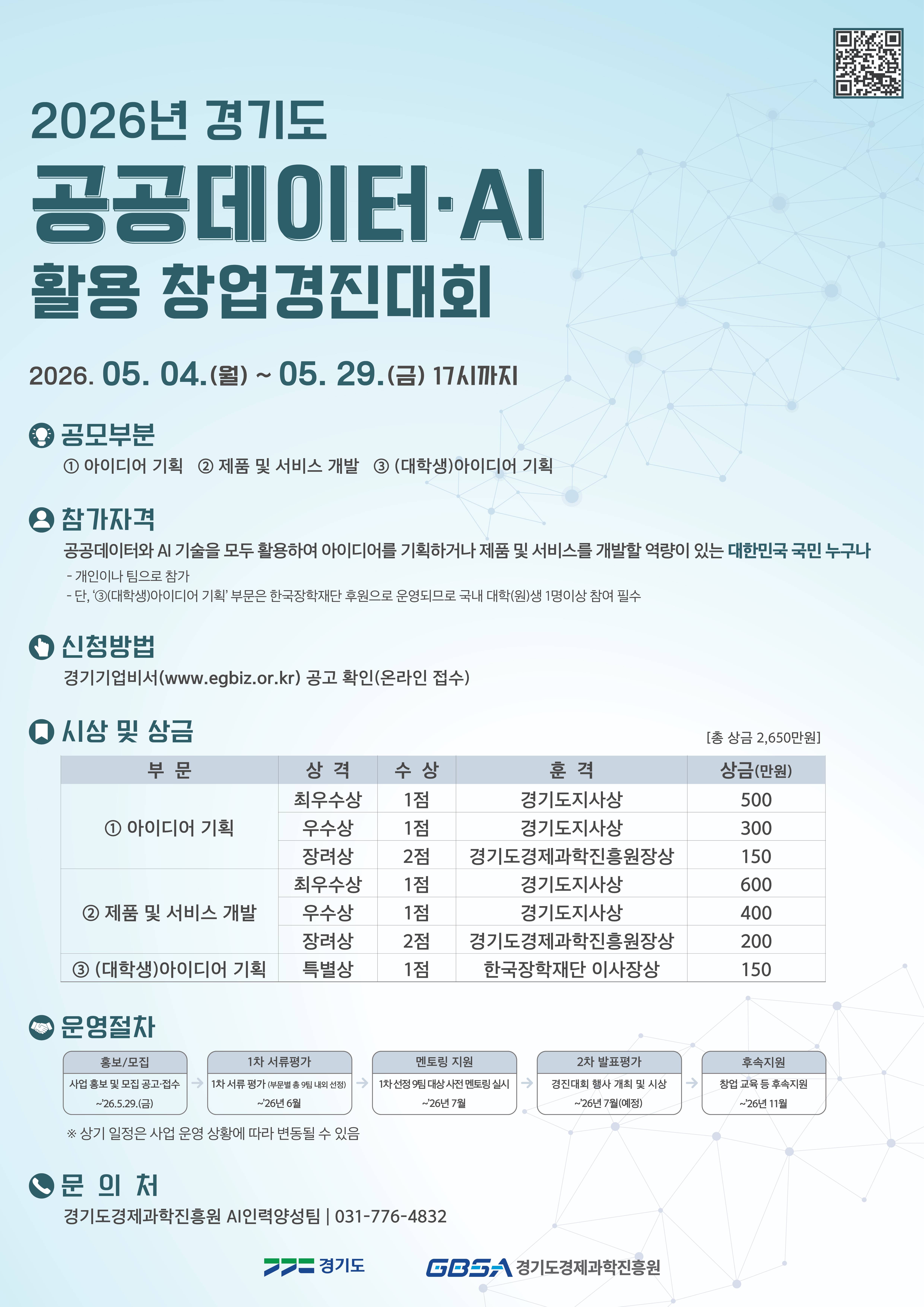 2026년 경기도 공공데이터·AI 활용 창업경진대회