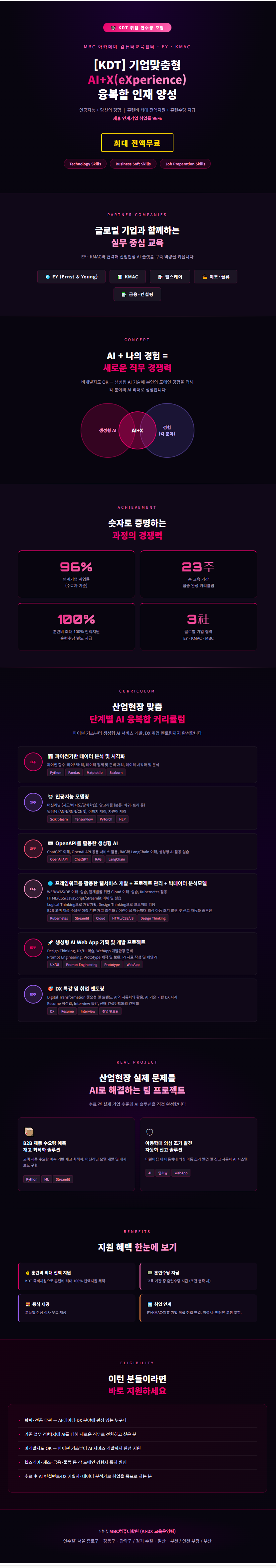 기업맞춤형 AI+X 융복합 인재 양성 교육 연수생 모집
