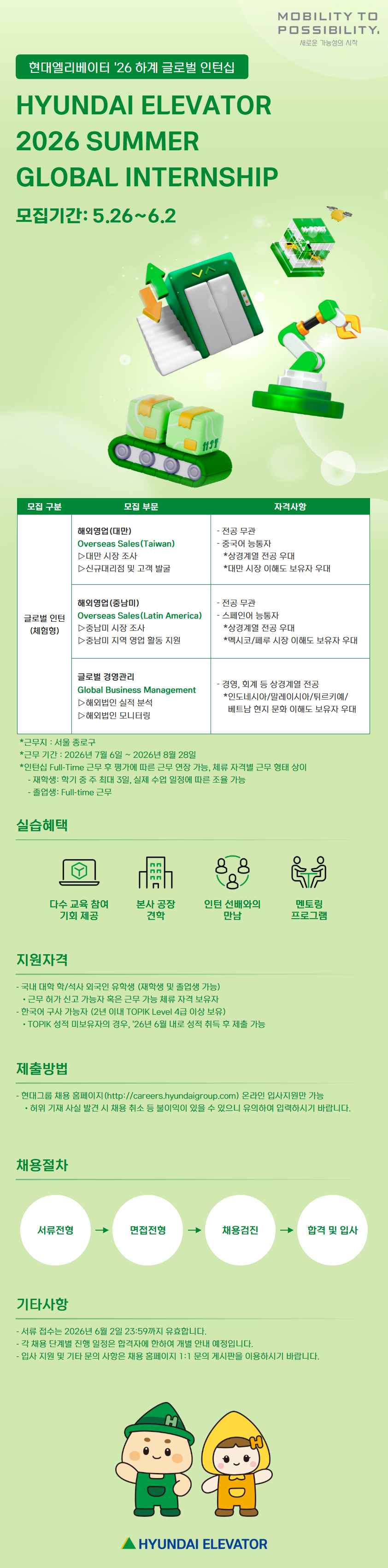 [현대엘리베이터] 2026 Summer Global Internship 채용