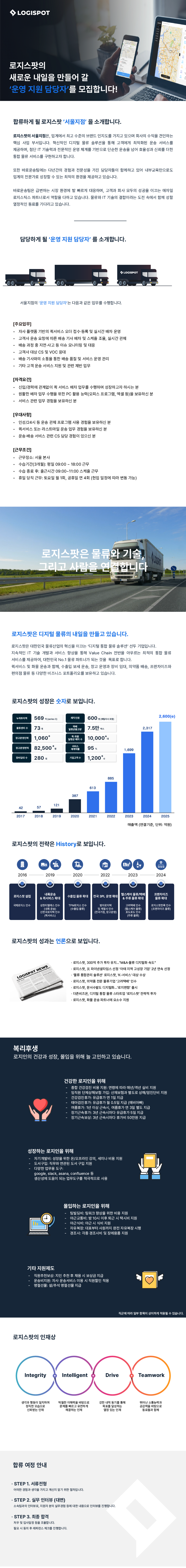 [로지스팟] 운영 지원 담당자