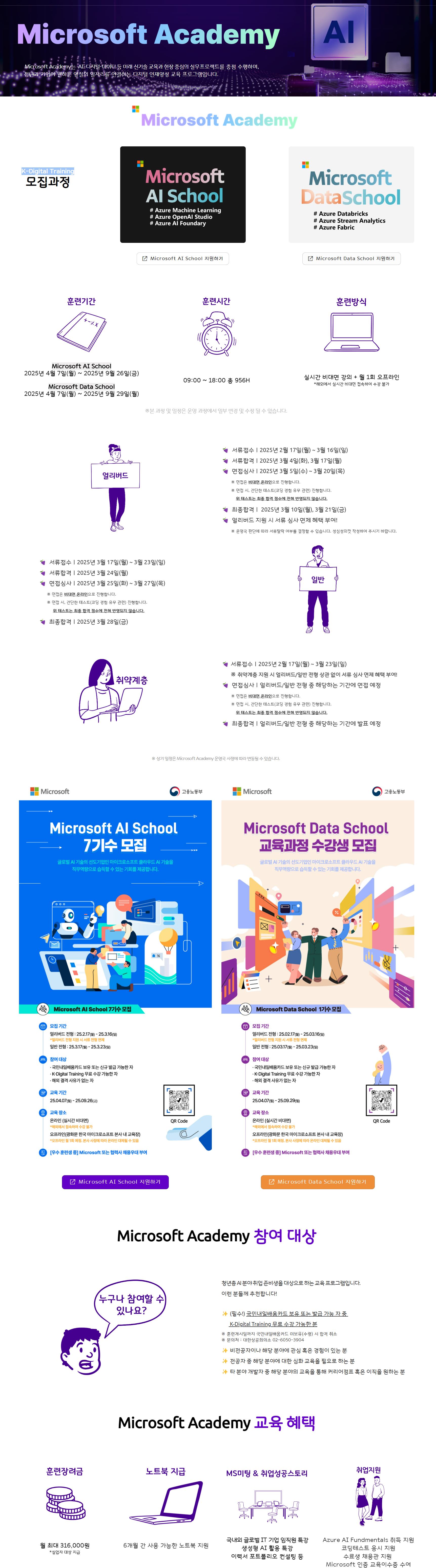 [마이크로소프트] Microsoft Academy (마이크로소프트 아카데미) Microsoft AI School 7기 | Microsoft Data School 1기