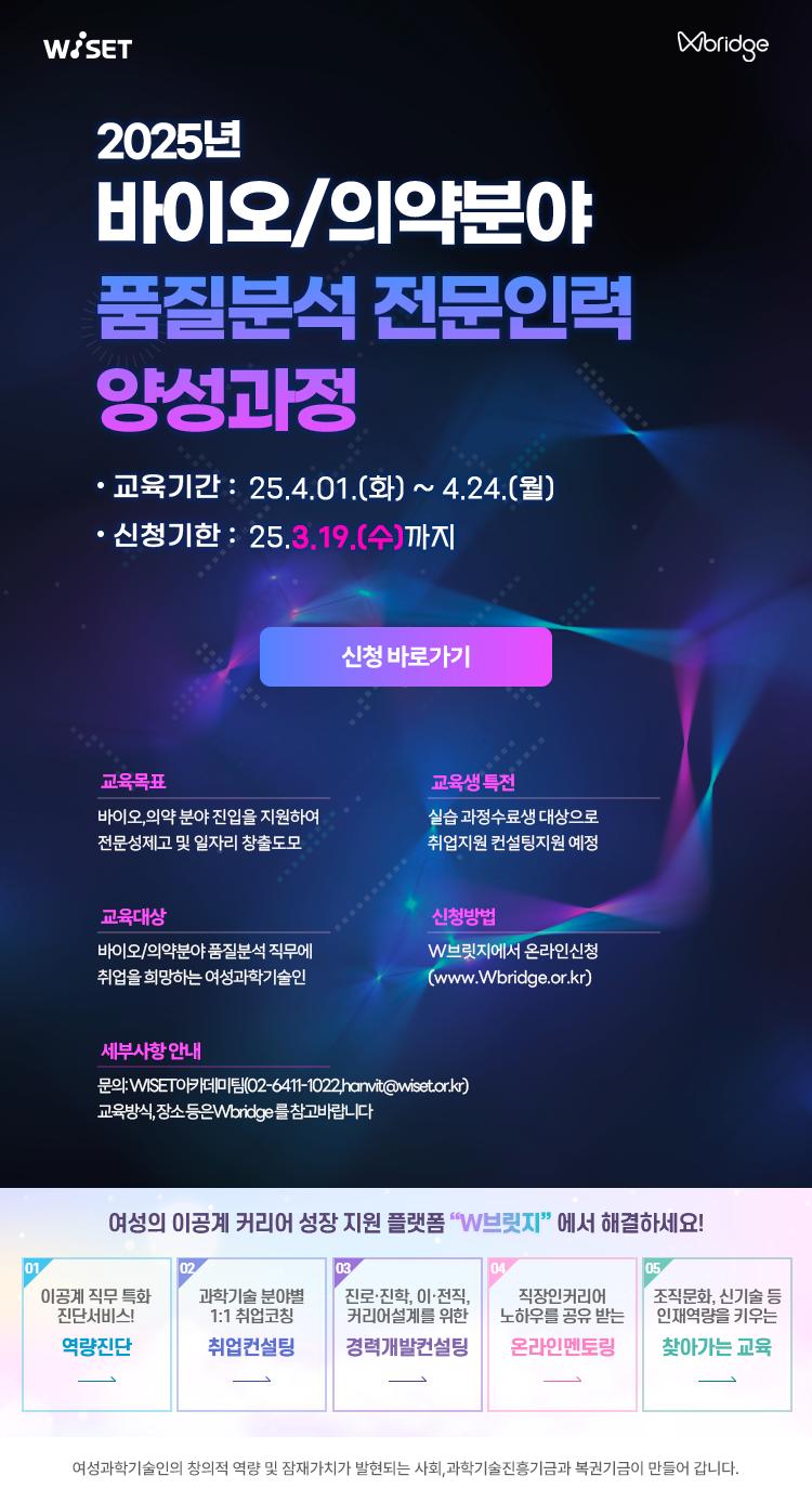 2025 바이오/의약분야 품질분석 전문인력 양성과정