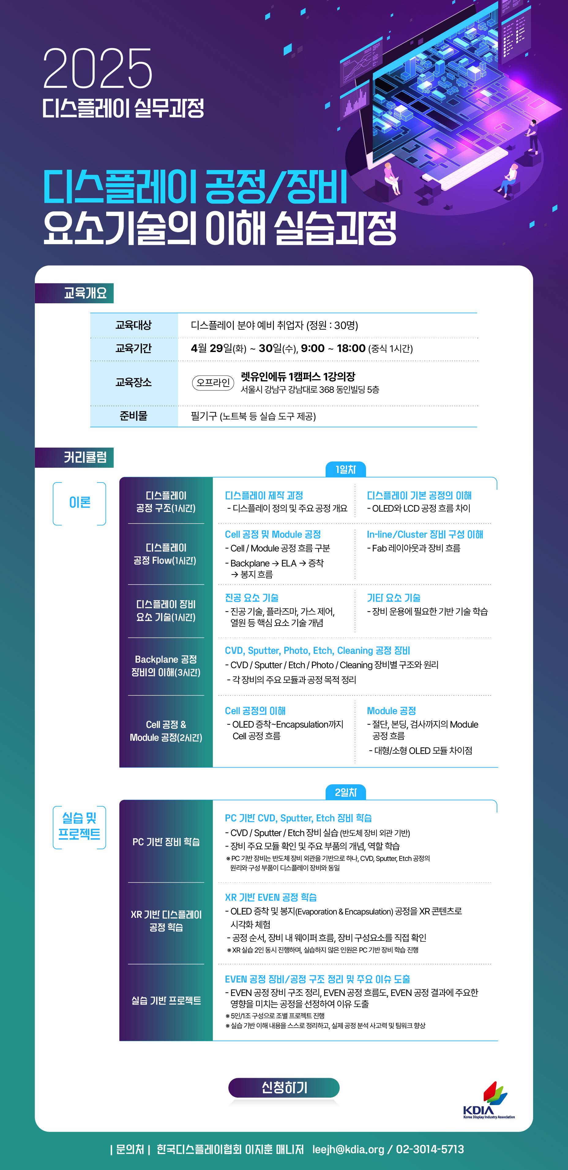 [렛유인에듀] 디스플레이 공정/장비 요소기술의 이해 실습과정