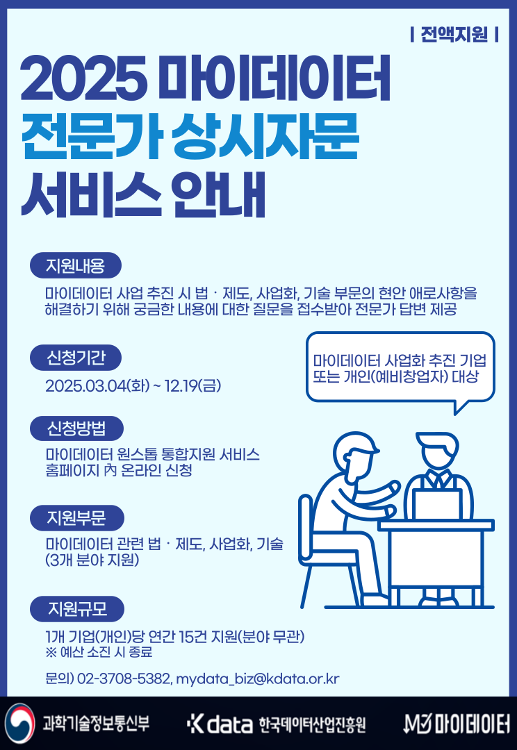 [한국데이터산업진흥원] 2025년 마이데이터 전문가 상시자문 서비스
