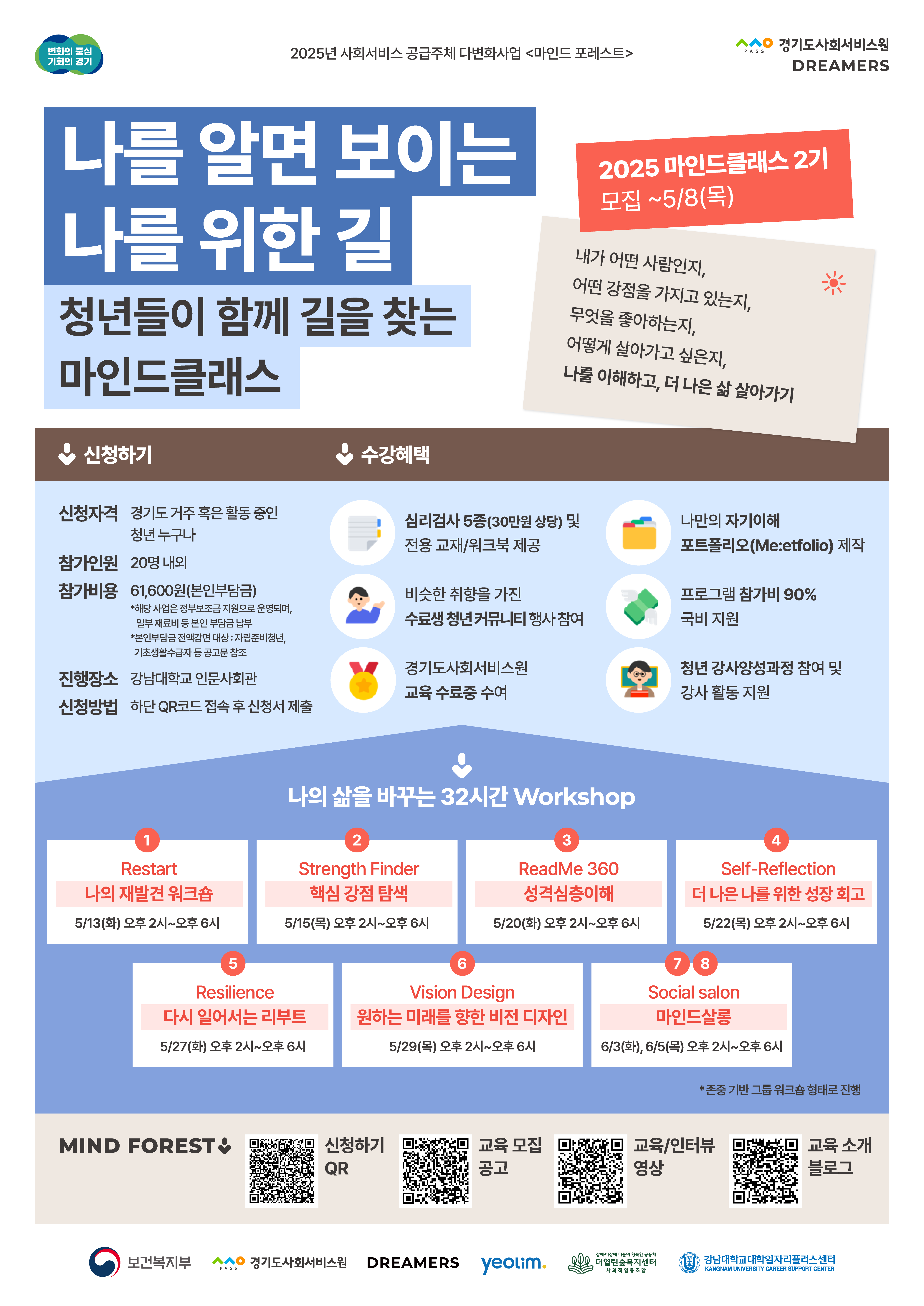 [보건복지부・경기도사회서비스원] 마인드클래스 2025-2기 모집(~5.8.)