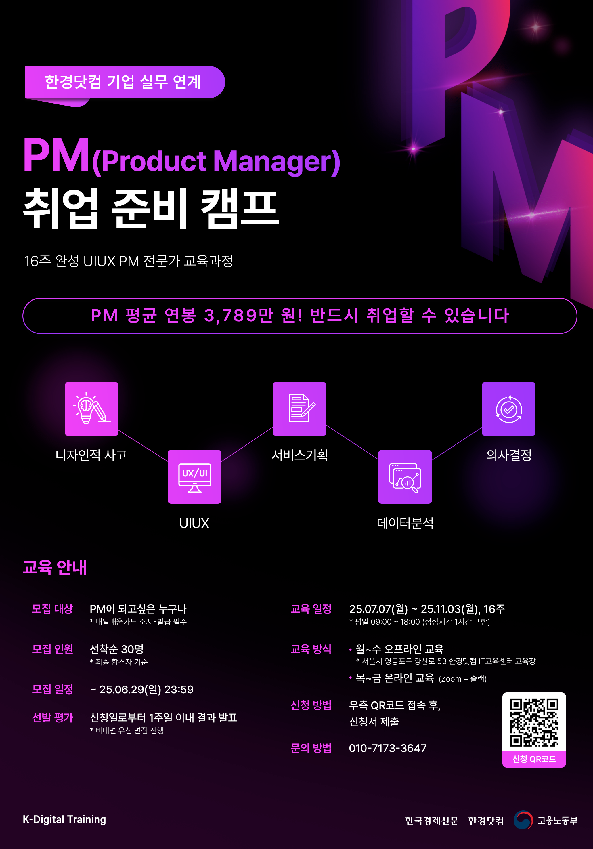 [전국/무료] 16주 완성 PM(Product Manager) 취업 준비 부트캠프