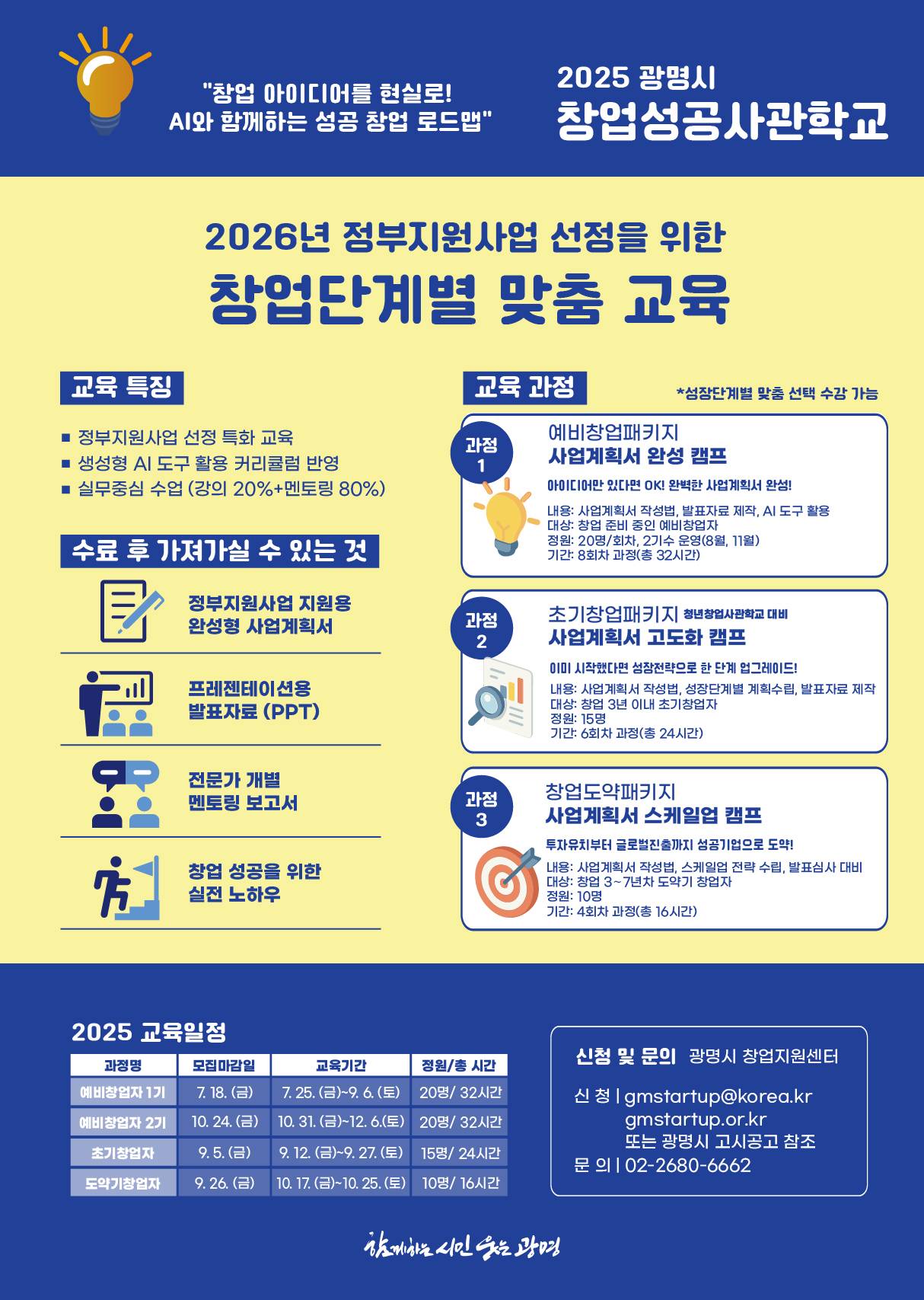 2025년 광명시창업지원센터 광명창업성공사관학교 모집공고