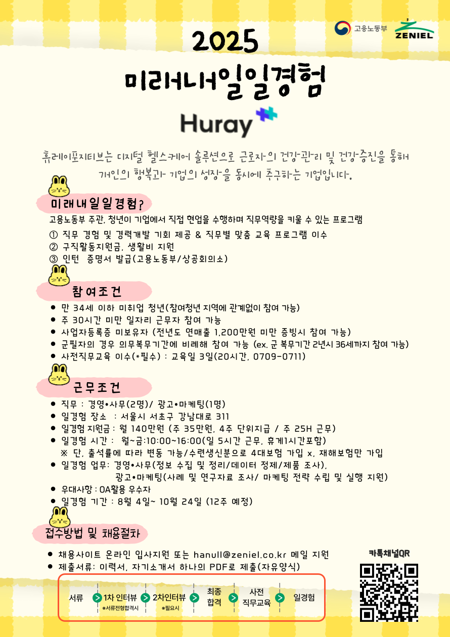 [휴레이포지티브/경영•마케팅] 청년인턴 (고용노동부 미래내일 일경험)