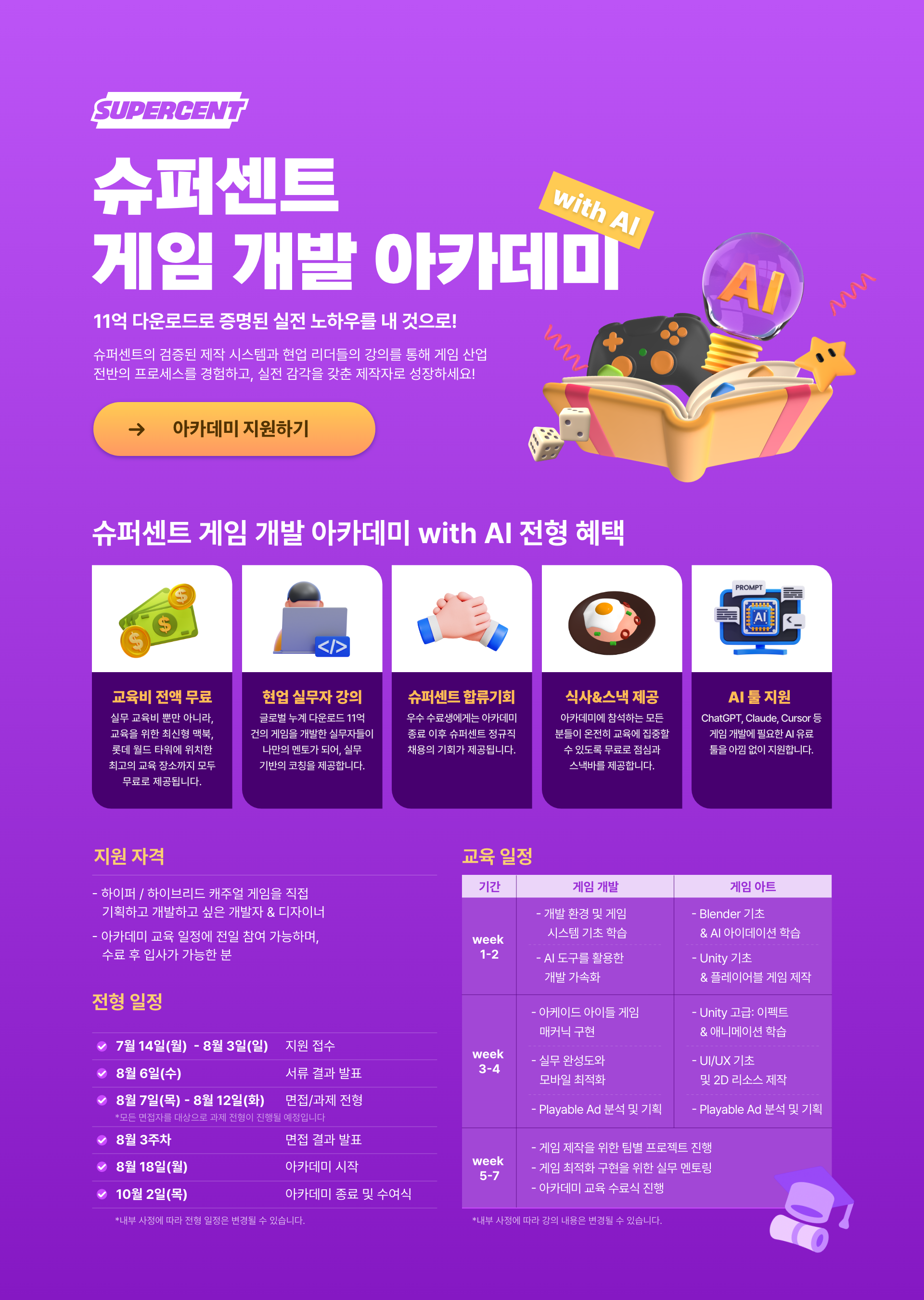 슈퍼센트 게임 ​개발 ​아카데미 with ​AI