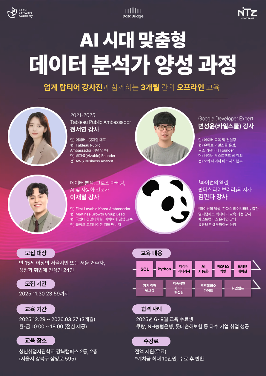 AI 시대 맞춤형 데이터 분석가 양성 과정