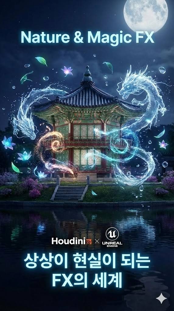 후디니와 언리얼엔진을 활용한 VFX 모션그래픽 전문가 과정