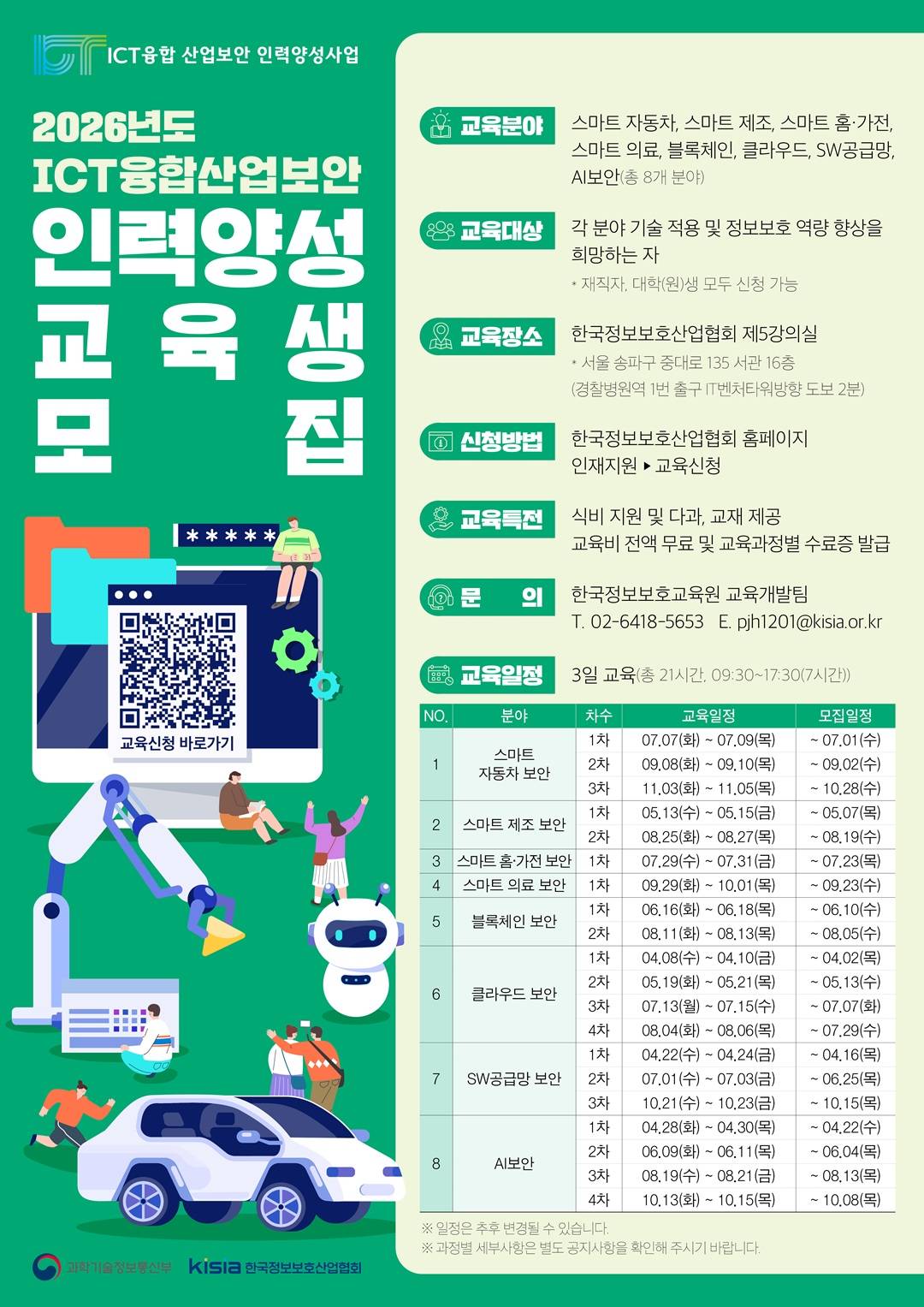 2026년 ICT융합산업보안 인력양성사업 4~5월 교육생 모집