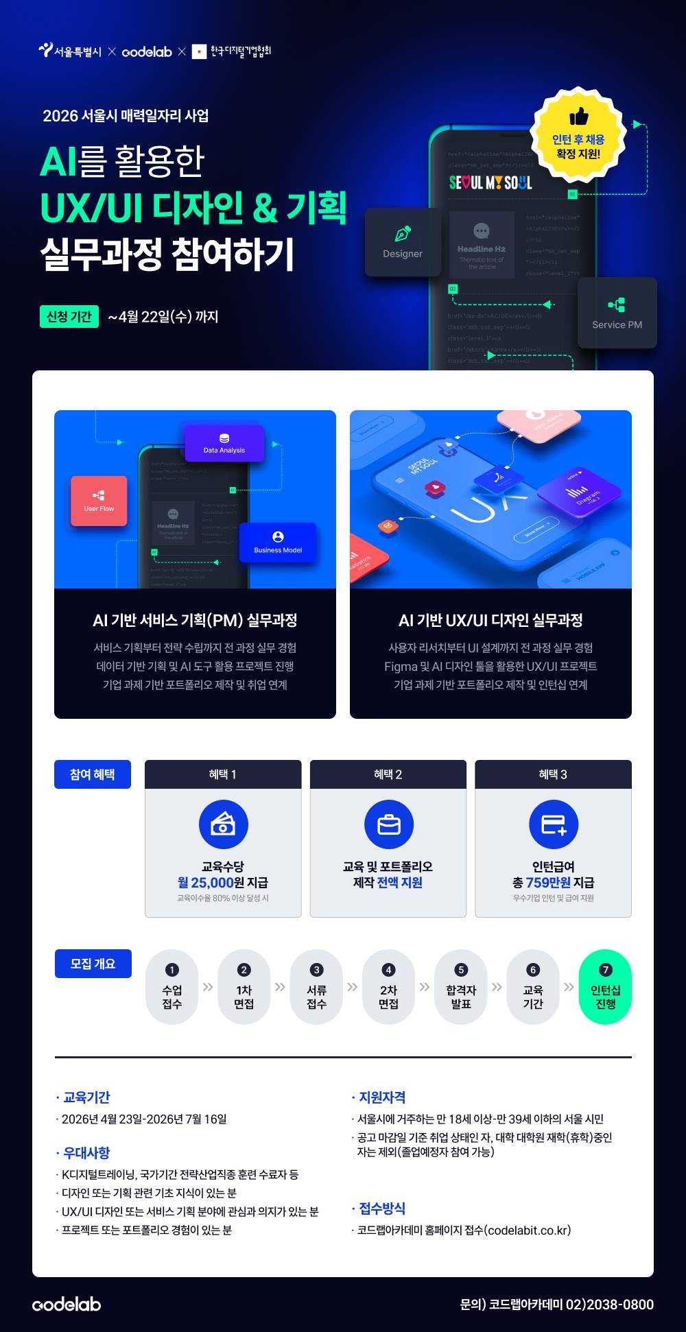 서울시(매력일자리) 인턴십 & 취업 연계형 UX/UI 디자인 실무 프로젝트