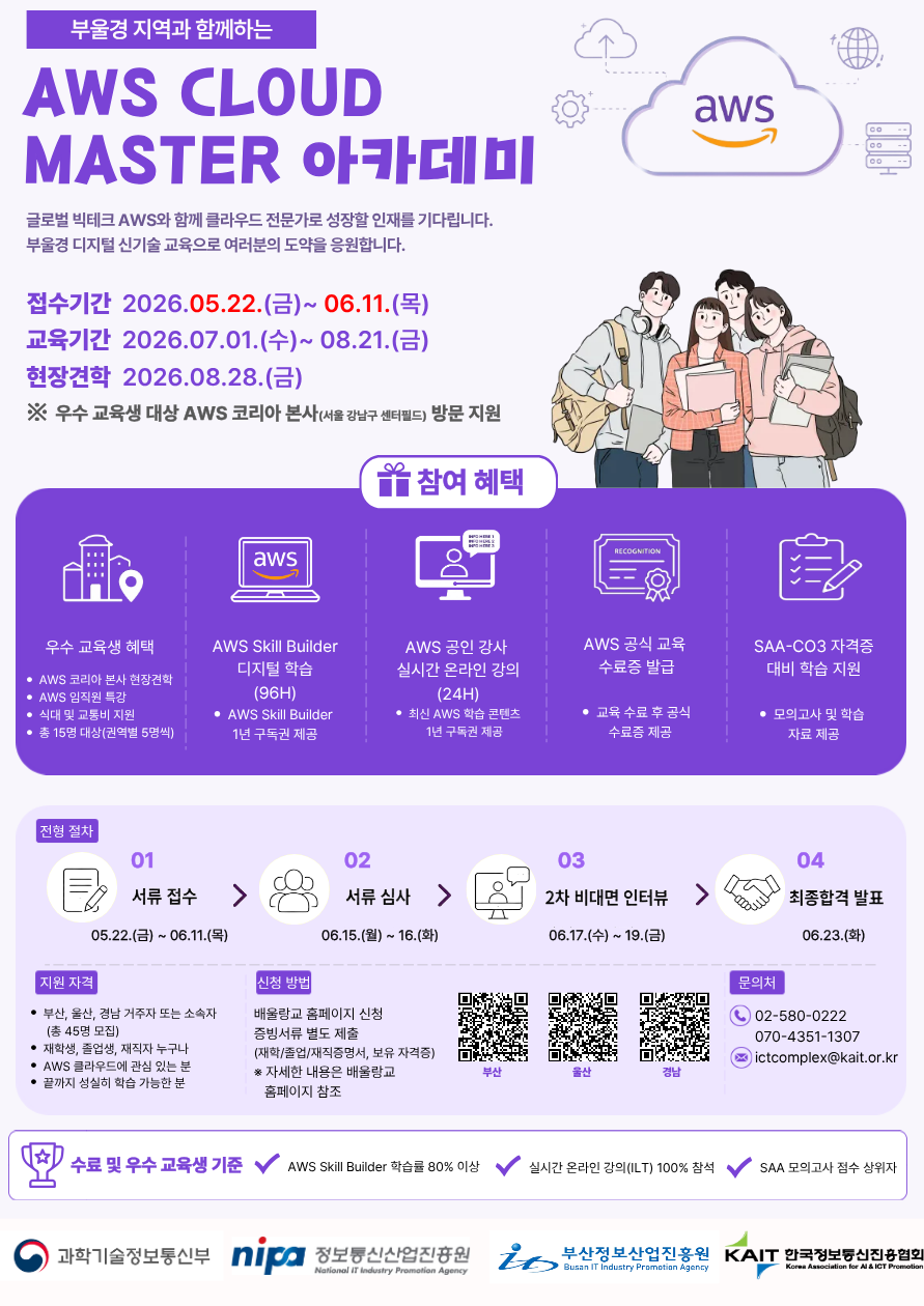 한국정보통신진흥협회 「2026 AWS CLOUD MASTER 아카데미」 교육생 모집