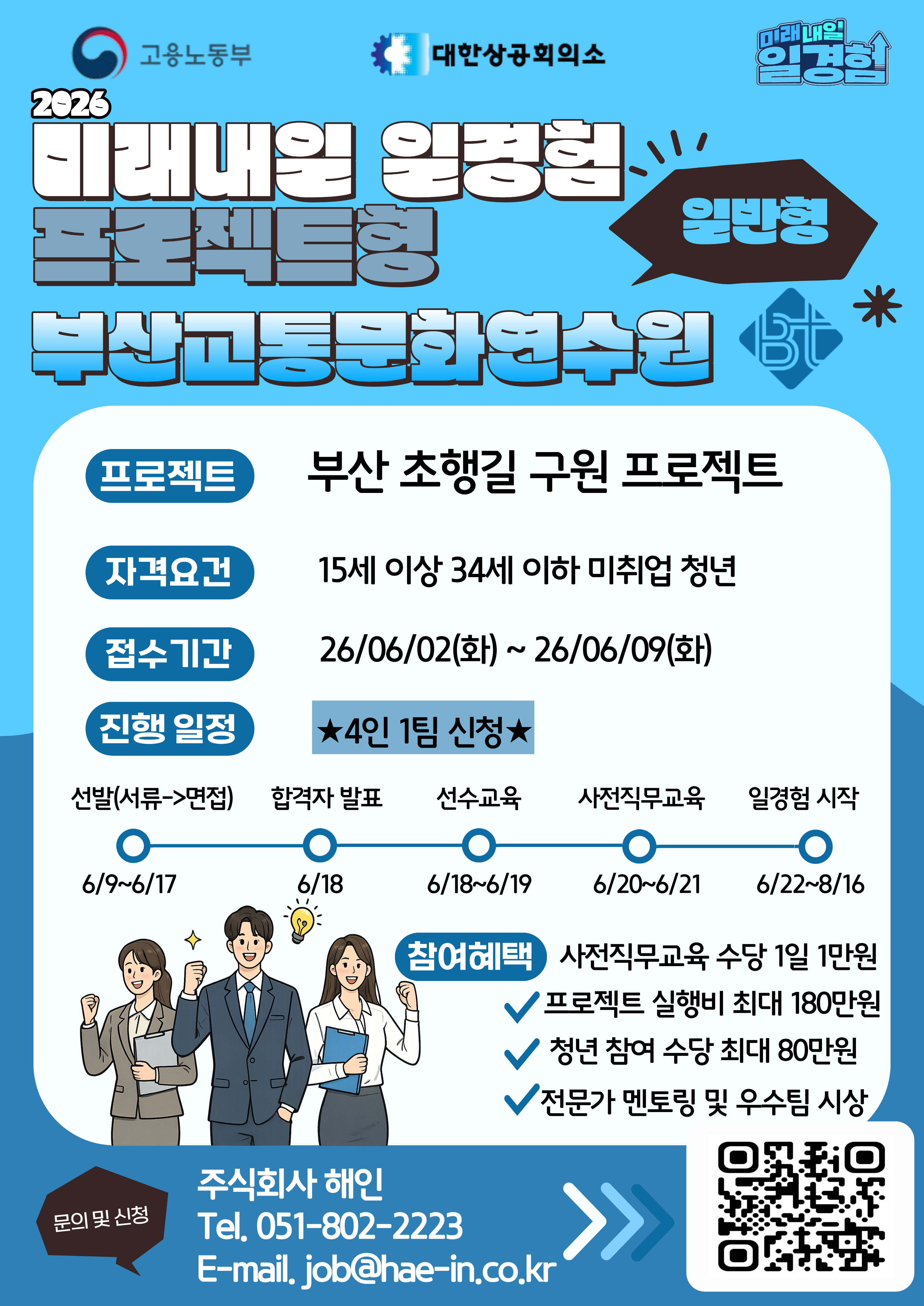 2026 미래내일 일경험 프로젝트형 참여자 모집 - 부산교통문화연수원
