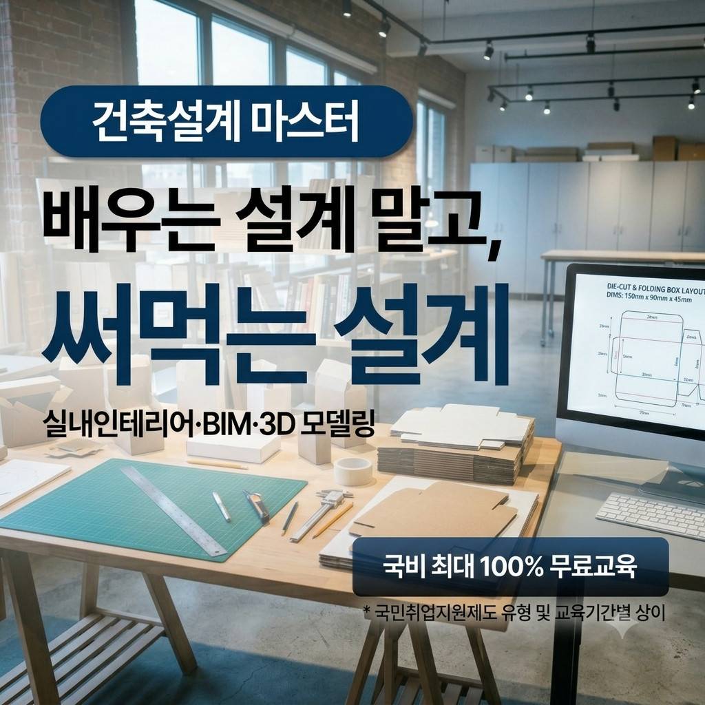 [BIM] 건축설계&실내인테리어 (캐드(CAD) MAX 스케치업) 국비지원 교육생 모집!