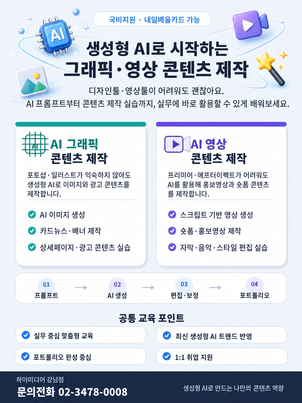초보도 가능, AI로 광고·유튜브 영상까지 만드는 국비지원과정