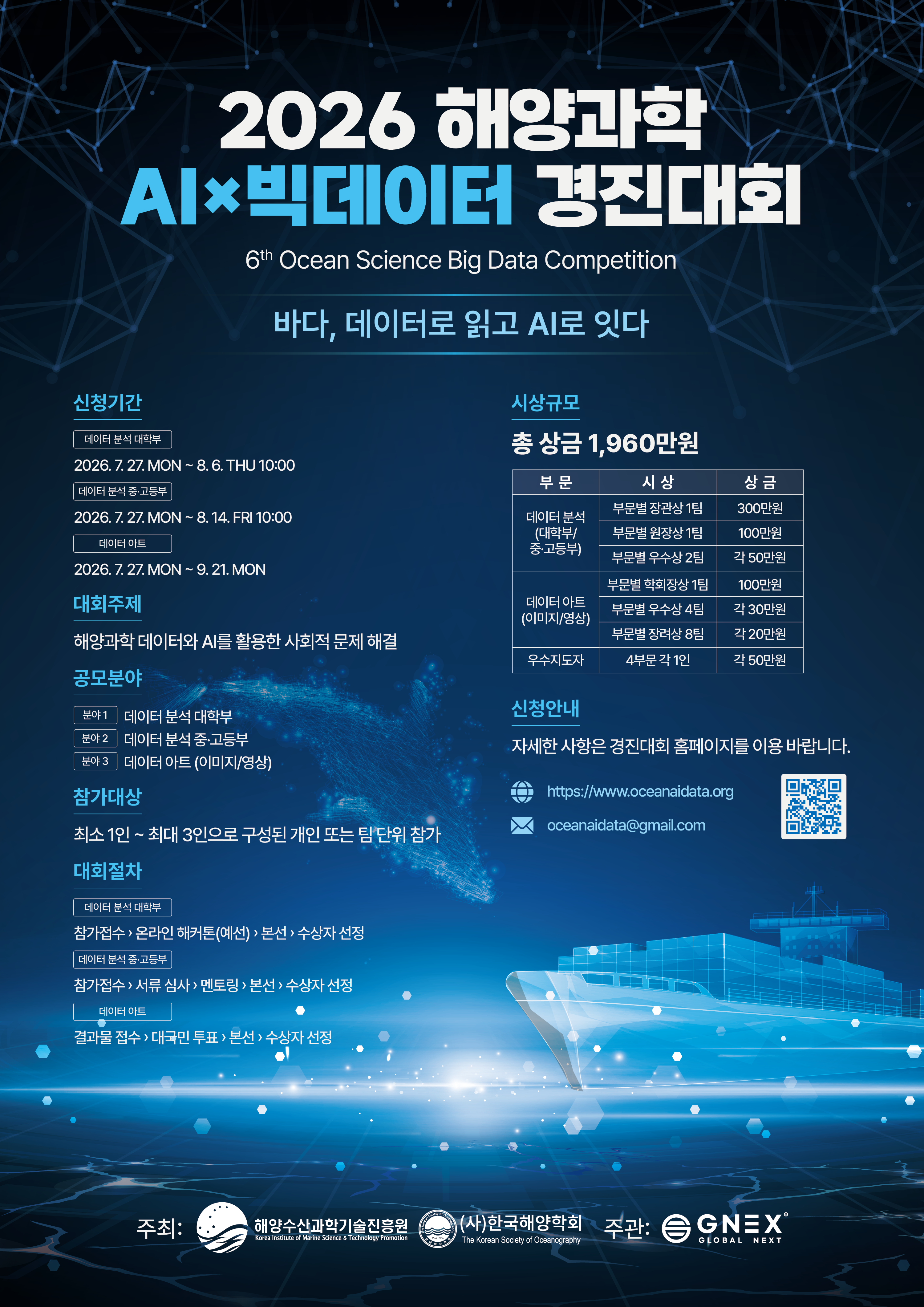 2026 해양과학 AI 빅데이터 경진대회 공식 포스터