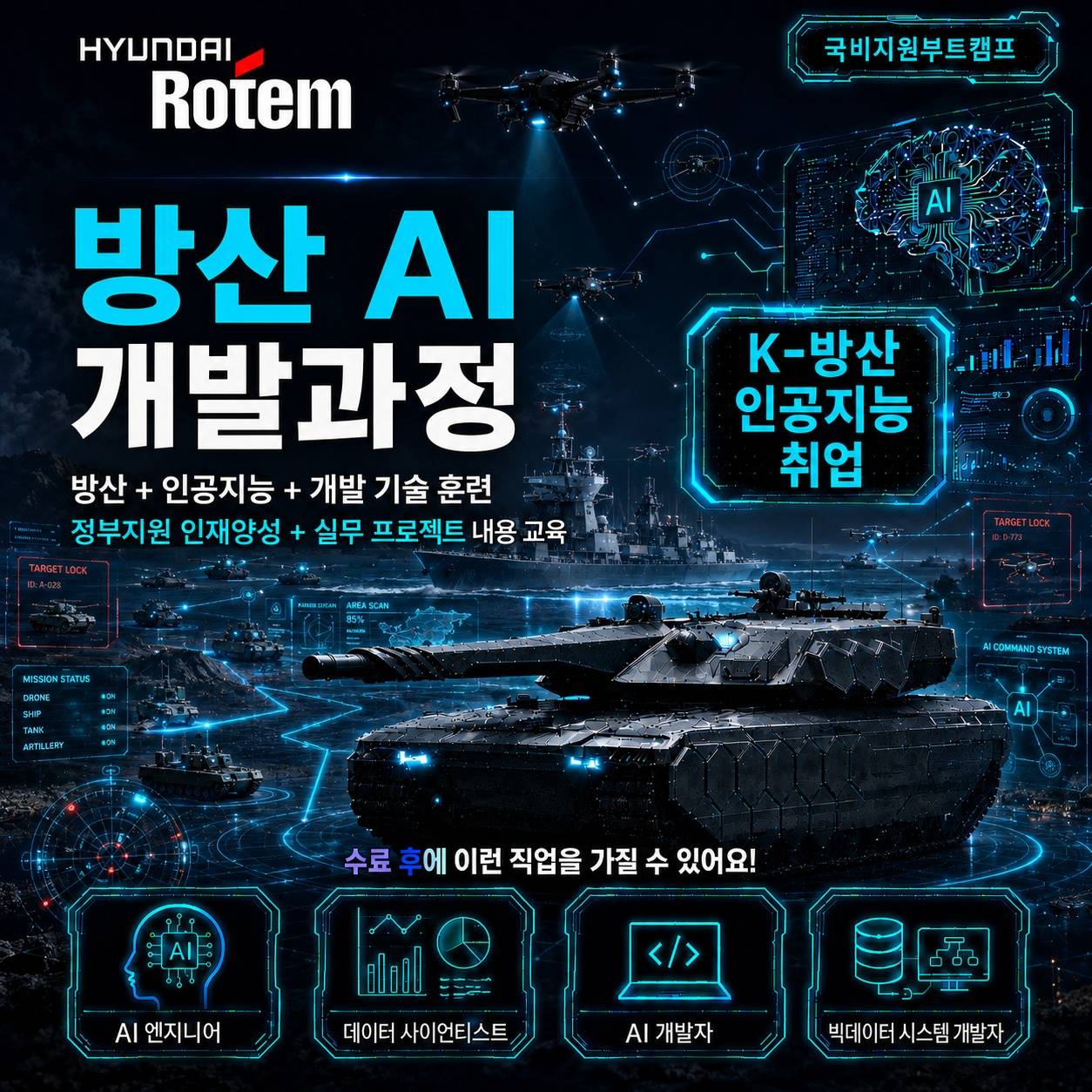[ 현대로템 방산 AI 국비지원 ] 방산 인공지능 개발 부트캠프 과정