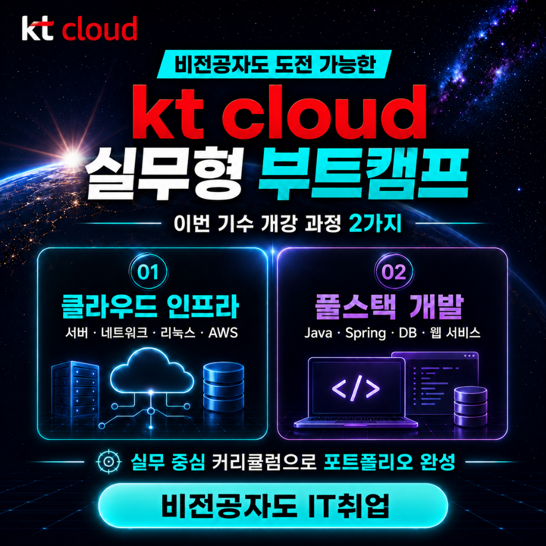 KT클라우드 부트캠프 [풀스택 개발/클라우드 인프라] 국비지원 '온라인 교육'