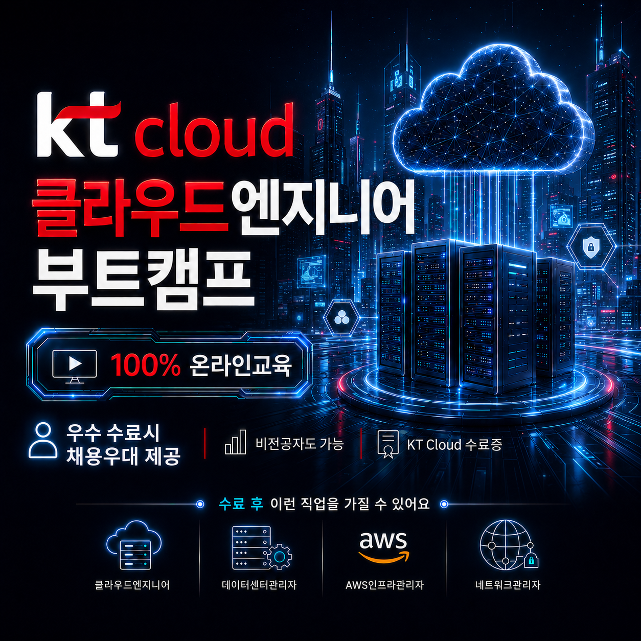 [ AWS, Azure 클라우드 ] KT클라우드 부트캠프 IT 인프라엔지니어 국비지원