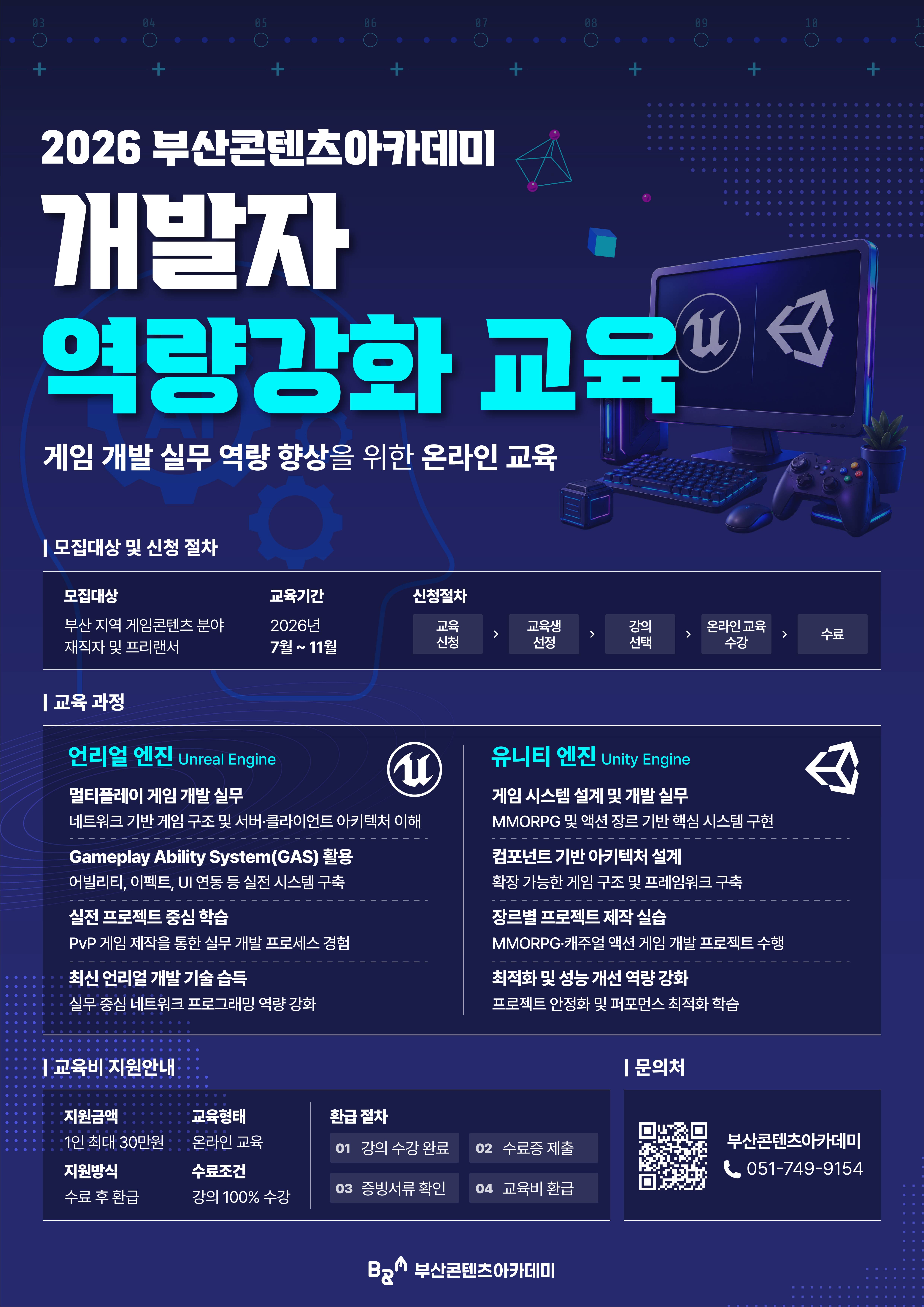 2026 부산콘텐츠아카데미 개발자 역량강화 교육생 모집