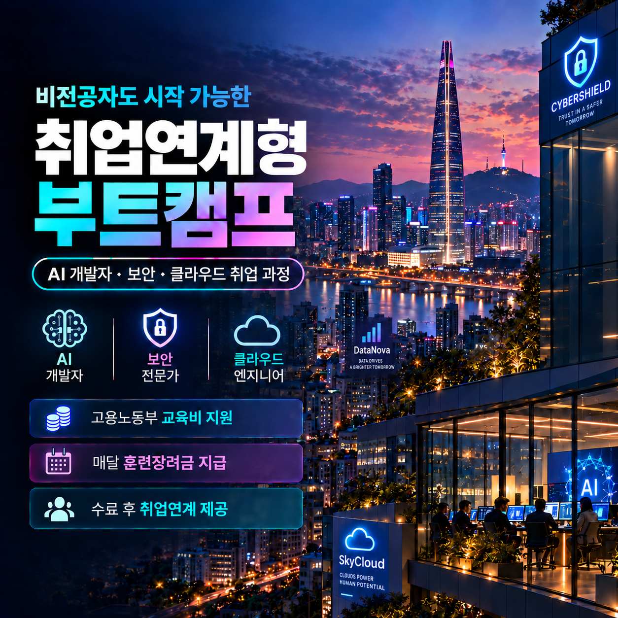 IT직업전문학교 요즘뜨는직업 AI 부터 개발자 정보보안 취업까지