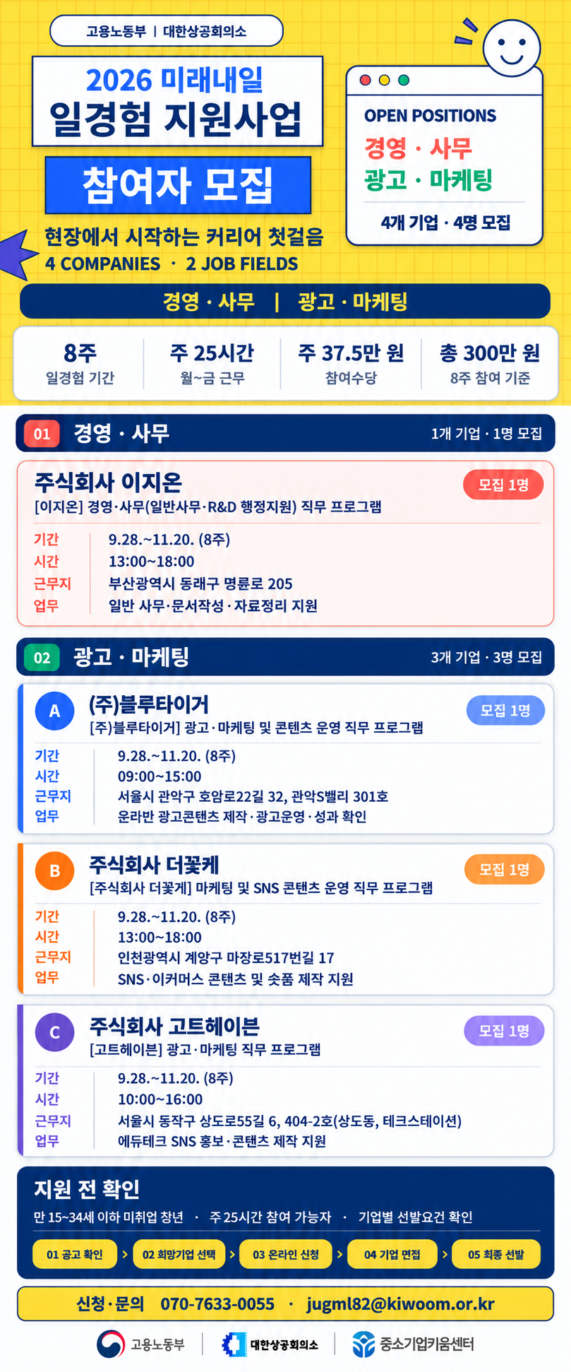 [2026 미래내일일경험] 주식회사 이지온 경영·사무 인턴 참여자 모집