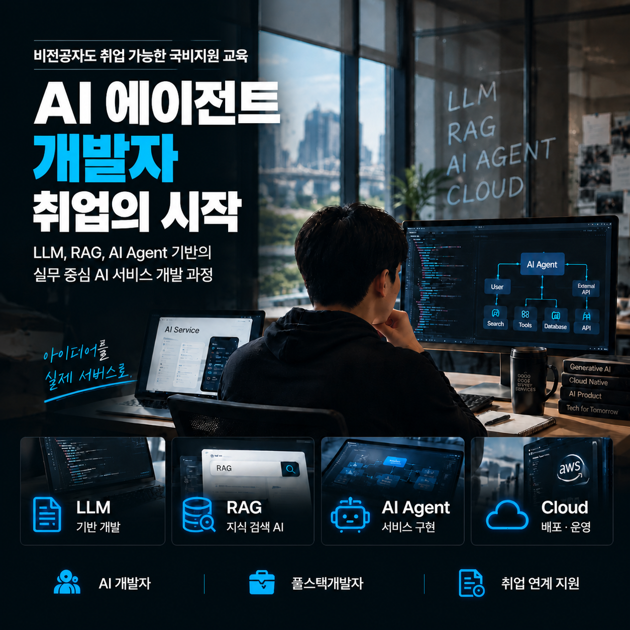 컴퓨터국비지원학원 AI 부터 정보보안 교육 통해 비전공취업