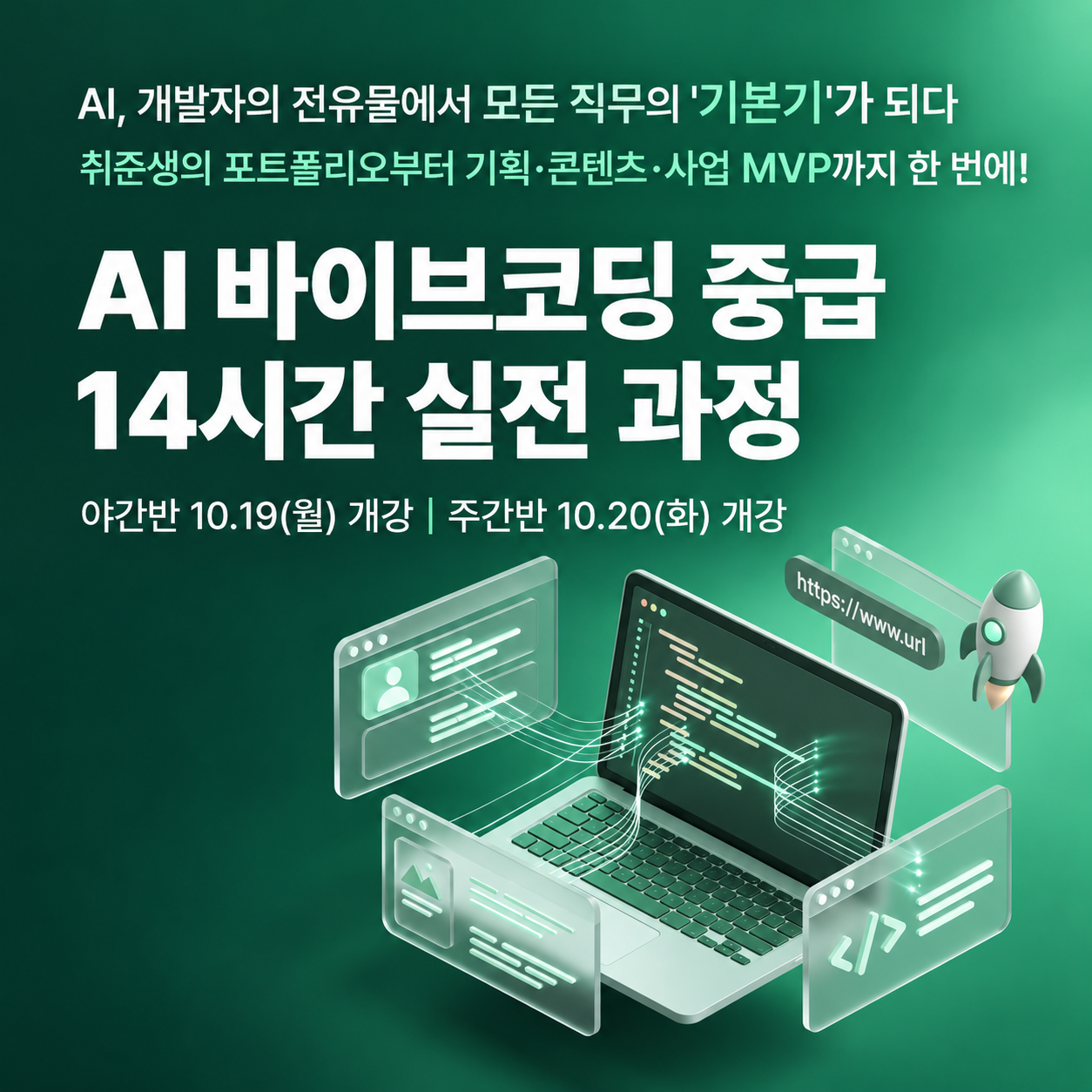 [10월 개강] AI 바이브코딩 중급 14시간 실전과정