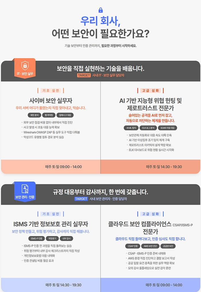 사이버 보안 실무자 무료교육