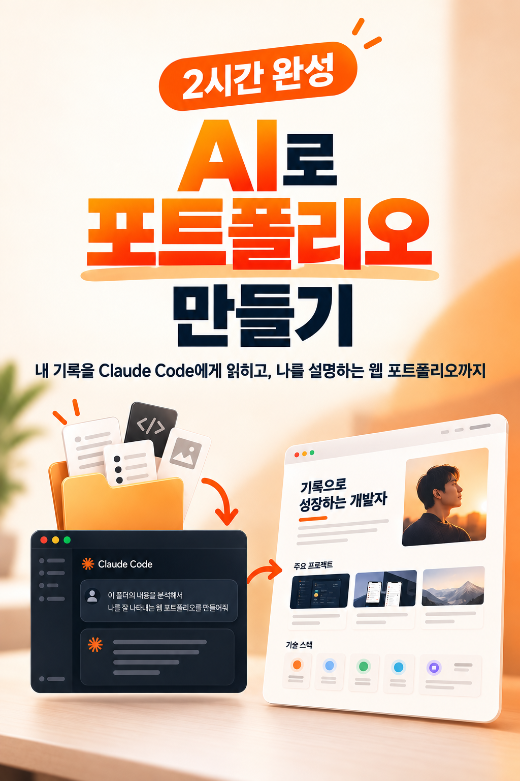 AI로 포트폴리오 만들기 — 내 기록을 Claude Code에 읽혀 웹 포트폴리오 초안까지