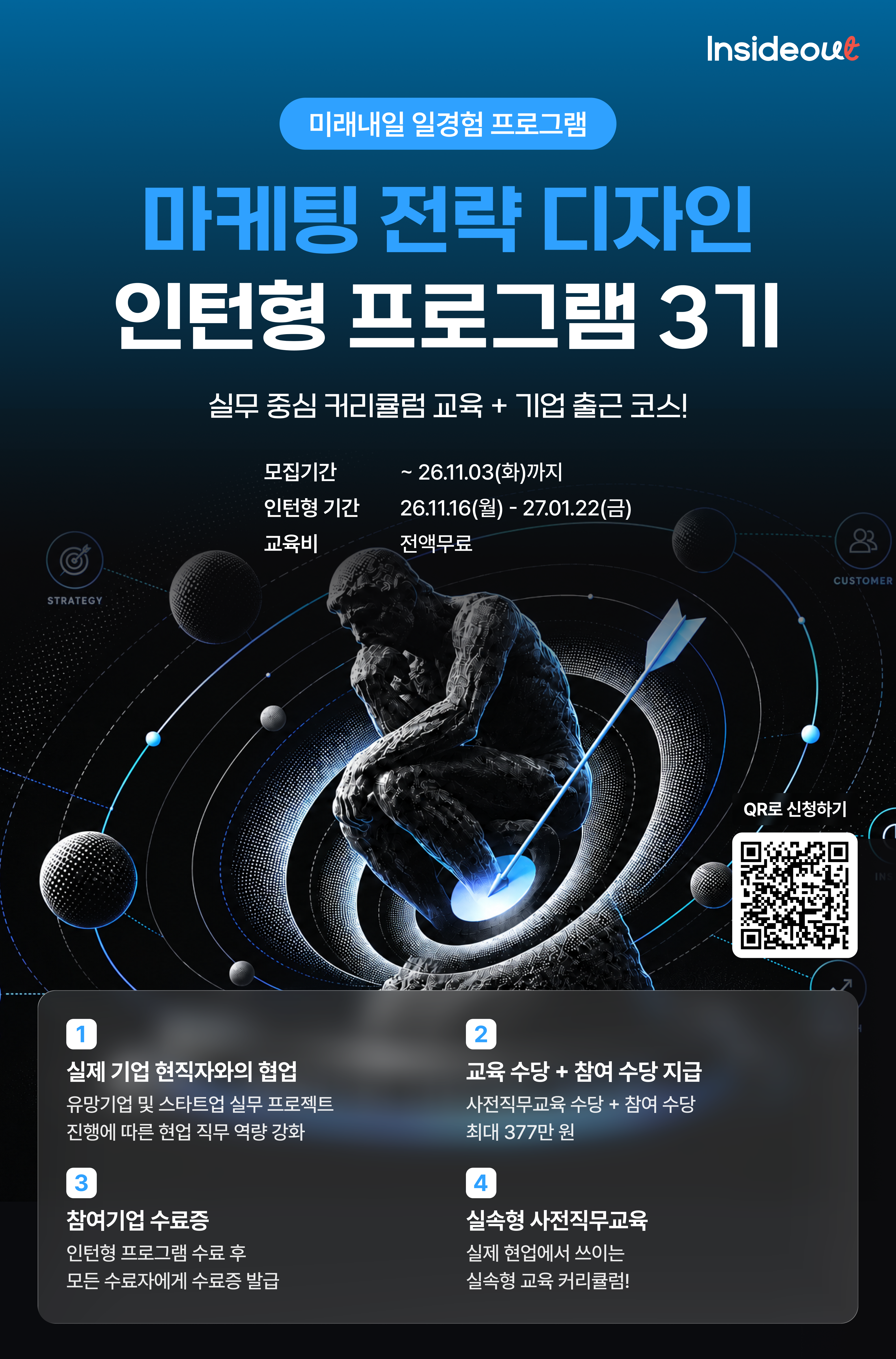 [인사이드아웃] 마케팅 전략 디자인 인턴형 프로그램 3기 모집 (~11/3)