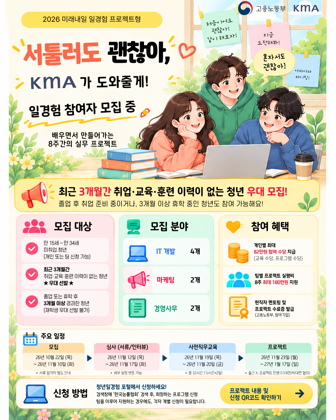 [~11/10 마감] 취업 준비 중인 청년 주목! IT·마케팅·경영사무 8개 실무 프로젝트 참여자 모집