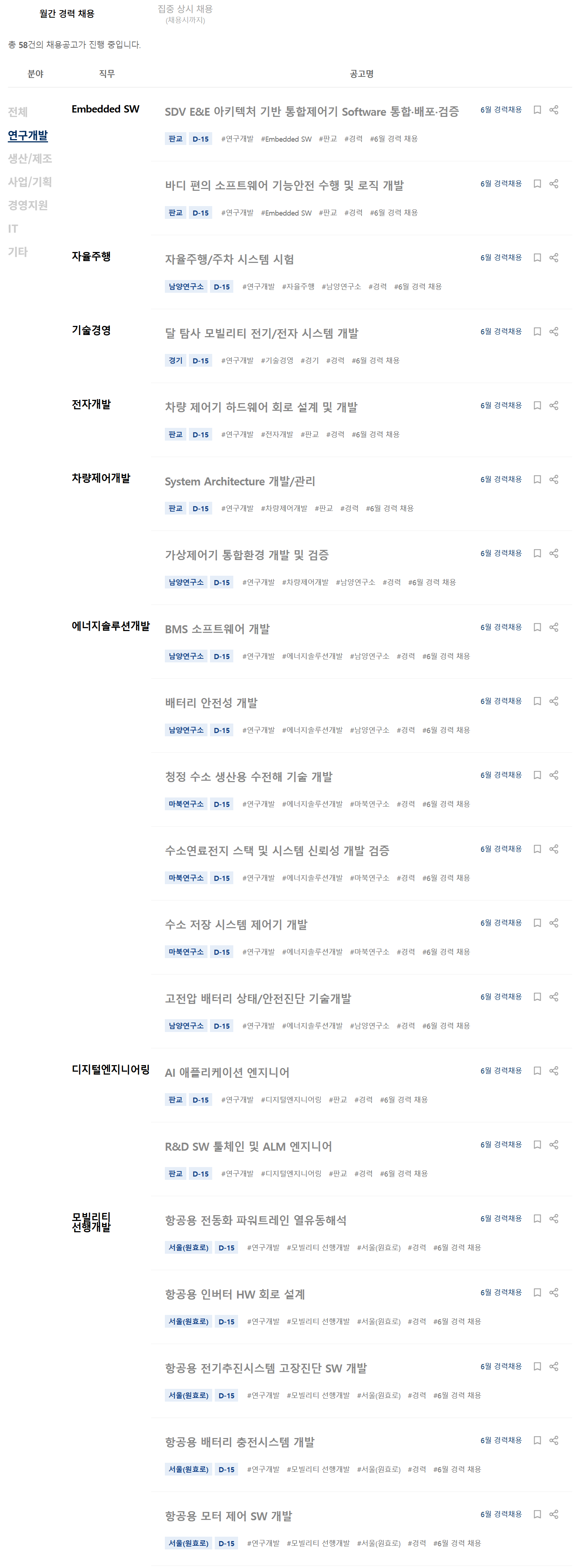 [현대자동차] 2026년 6월 경력채용 (연구개발)