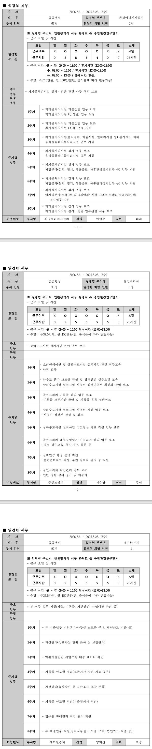 [한국환경공단] 공공행정 직무1기 일경험