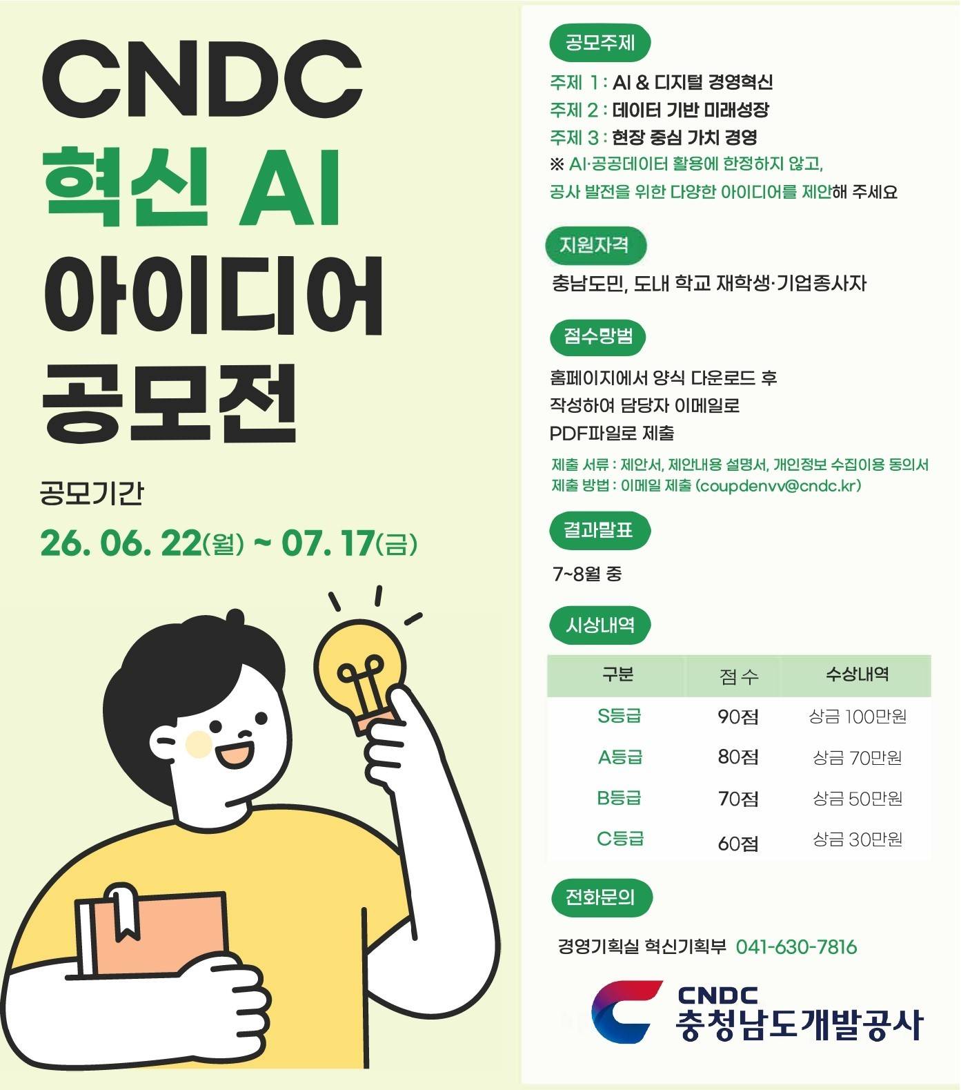 CNDC 혁신 AI 아이디어 제안 공모전