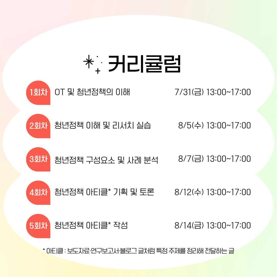 청년정책을 배우고, 알리고, 제안할 <또래 서포터즈> 모집(~7/27)