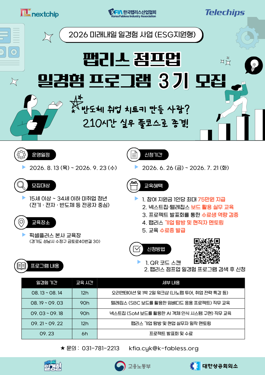 [화제의 일경험] 지난 기수 역대급 지원 열기! 수료생 후기로 증명된 '팹리스 점프업 일경험 프로그램 3기' 전격 모집