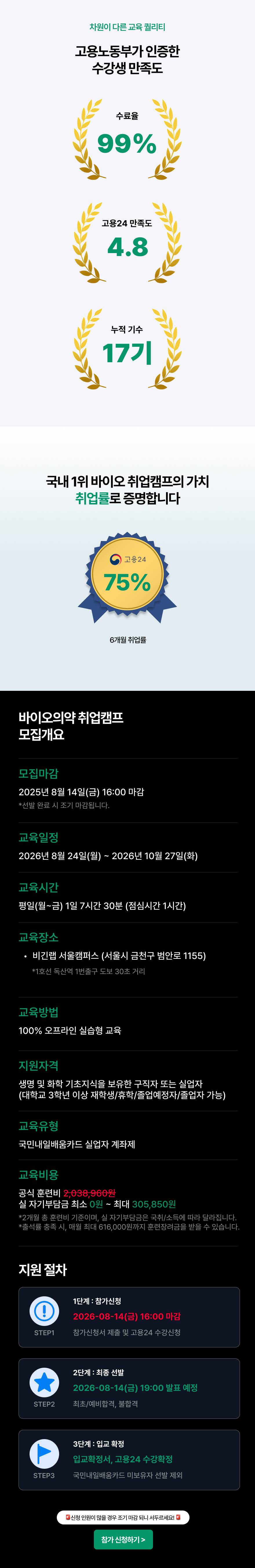 [국비/실무교육] 제약바이오 취업캠프 비긴랩 17기 훈련생 모집 (서울캠퍼스)