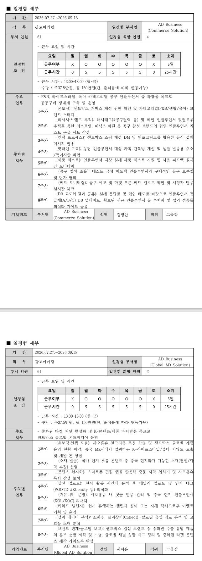 [샌드박스네트워크] [광고마케팅] 실전에서 배우는 광고마케팅 일경험