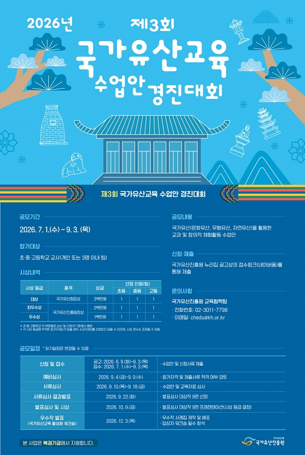2026년 제3회 국가유산교육 수업안 경진대회