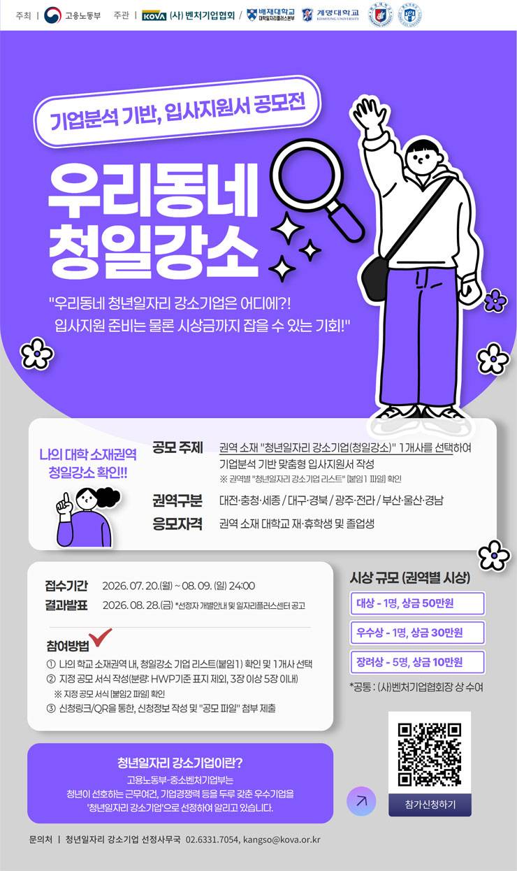 우리동네 청일강소 기업분석 기반 입사지원서 공모전