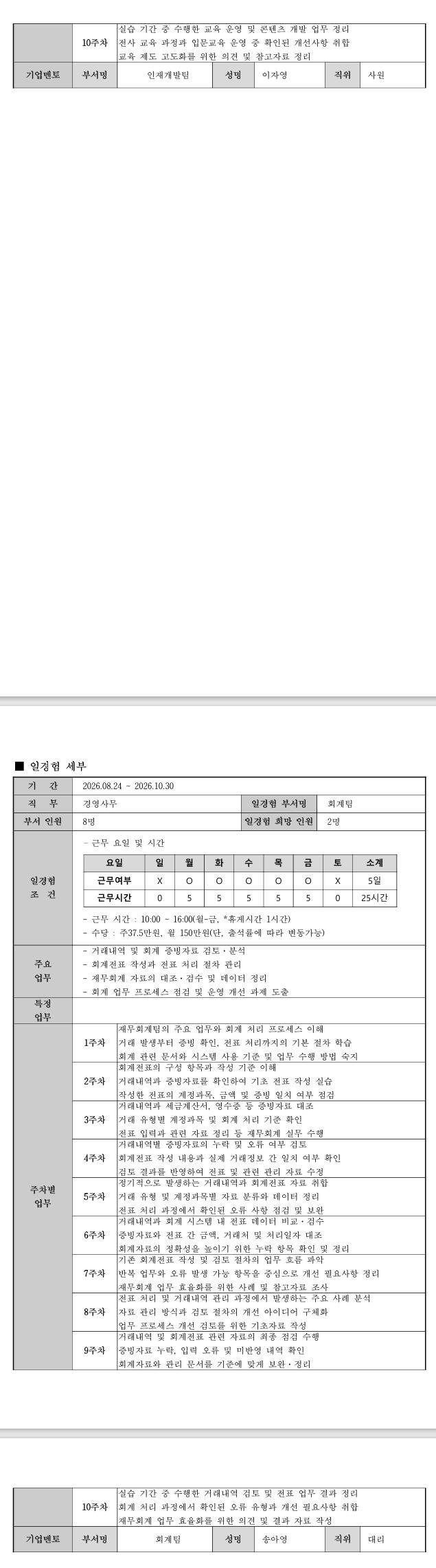 [코스맥스비티아이] 미래내일 일경험(코스맥스 인턴즈) - 경영사무