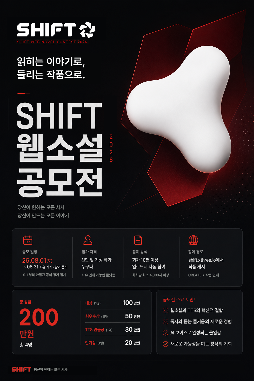 [SHIFT] 2026 SHIFT 웹소설 공모전