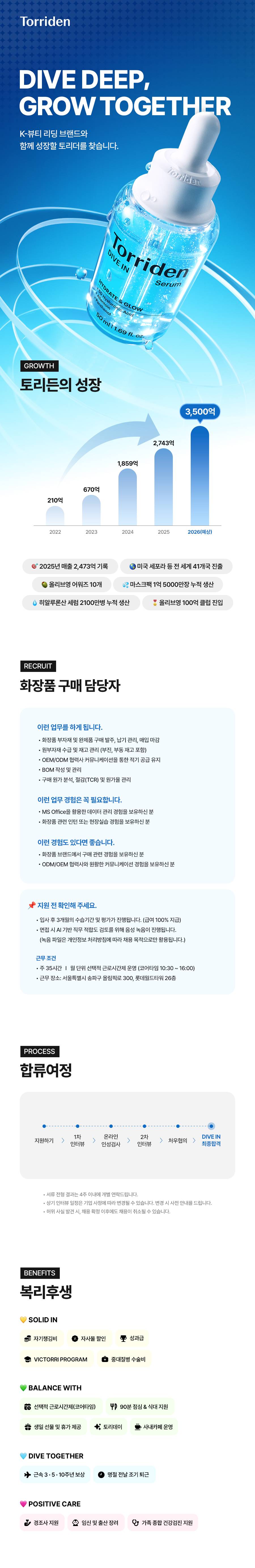 [토리든] [구매생산팀] 화장품 구매 담당자 (신입)