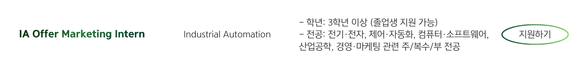 [슈나이더 일렉트릭] 하반기 Step-In 인턴 대규모 채용 - 기술영업, 마케팅, 컨설팅, HR, PR 등 (근무 기간:9.7~11.27)