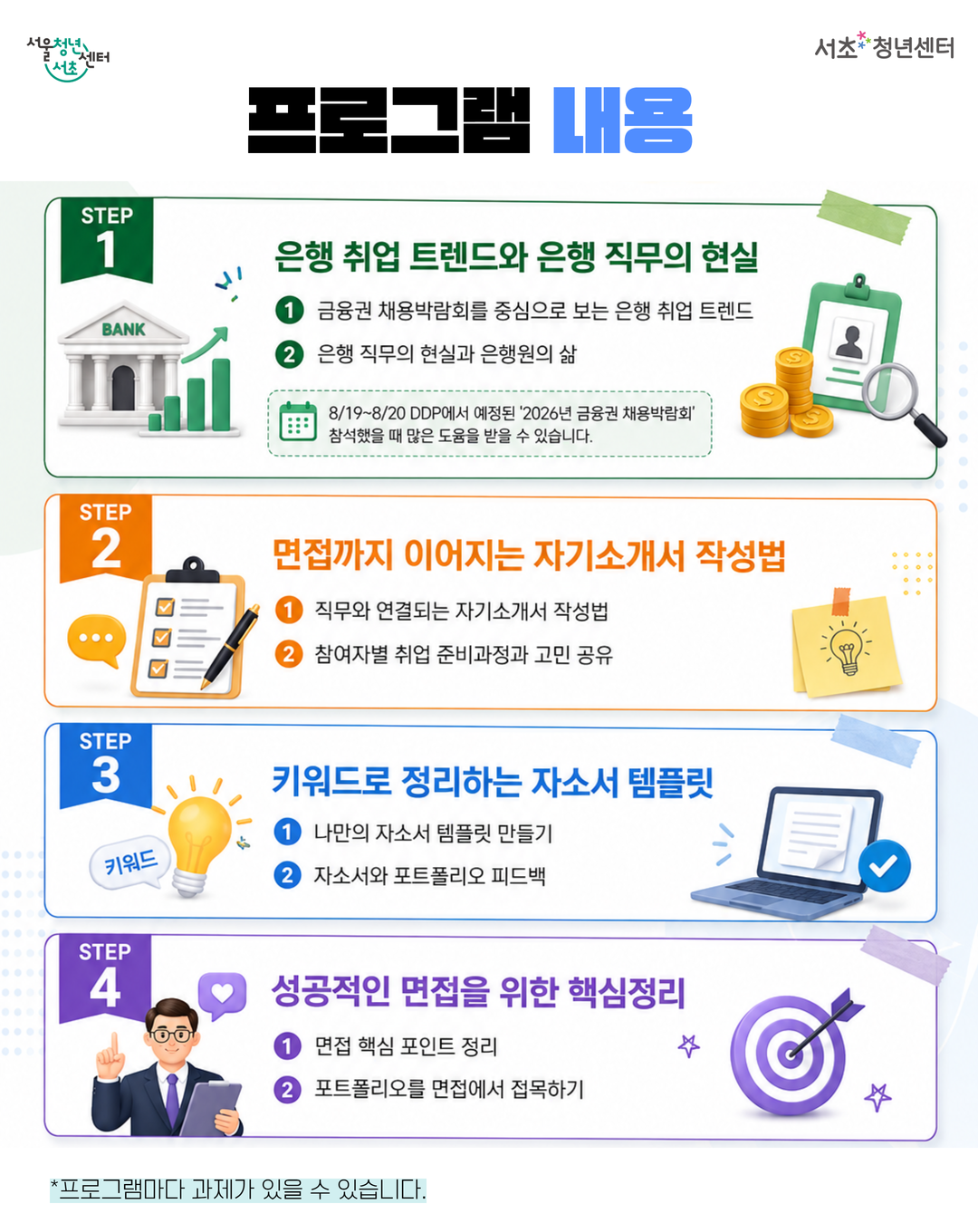 서울청년센터 서초 <커리어 클리닉: 은행 금융권 맞춤 현직자 멘토링> 참여자 모집