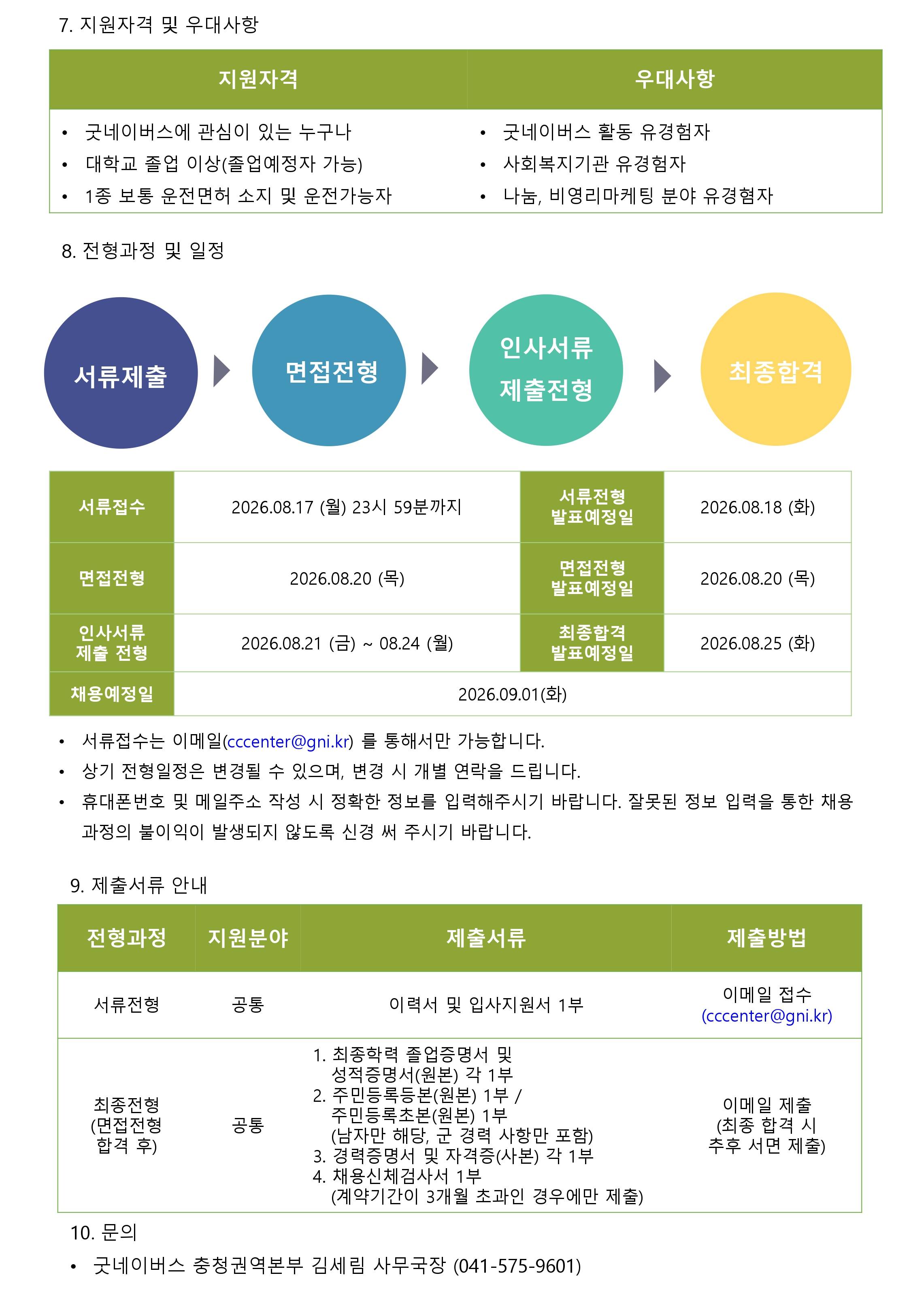 굿네이버스 충청권역본부 기간제 계약직 채용 공고